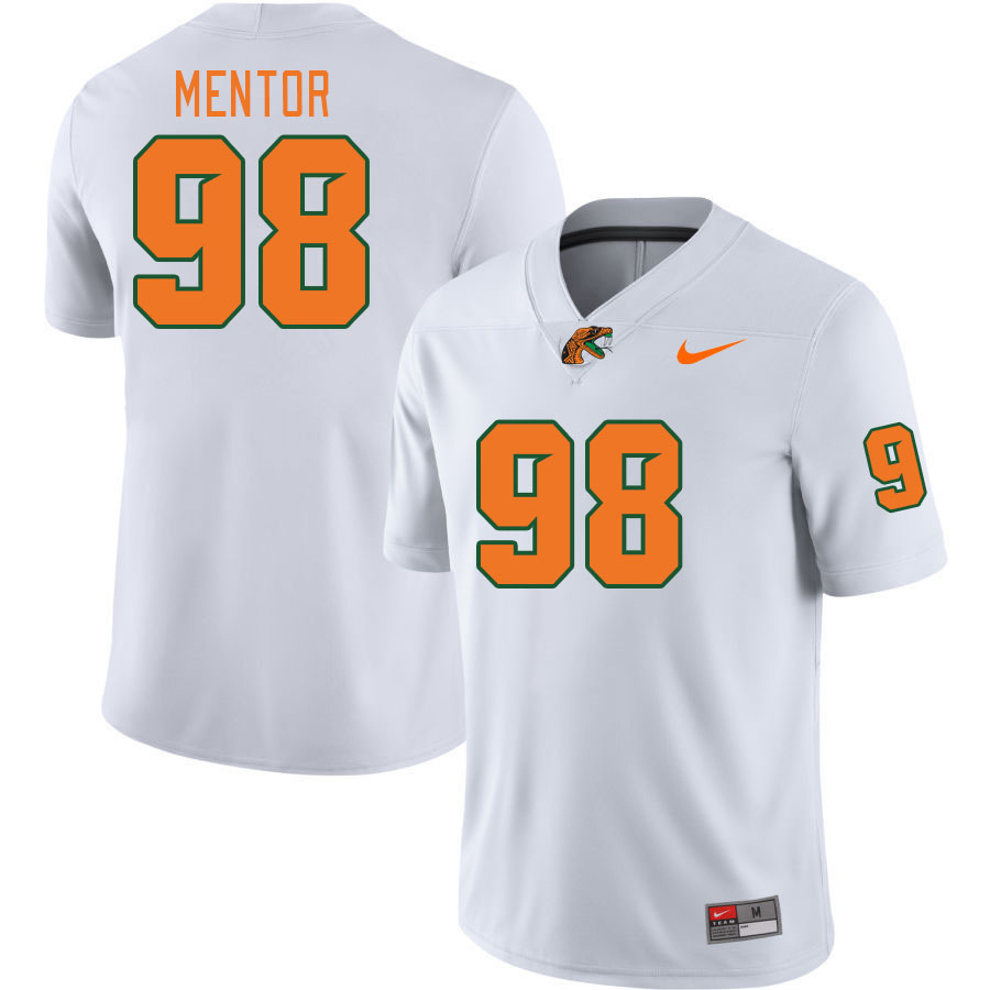 Men-Youth #98 Stanley Mentor Florida A&M Rattlers 2023 College Football Jerseys Stitched-White